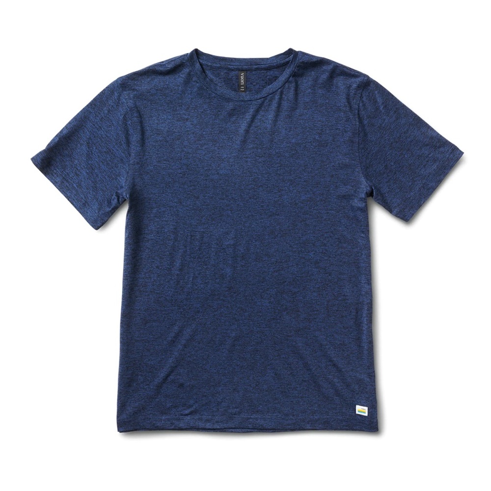 Vuori Strato tech tee in navy heather. Size large. Excellent used condition